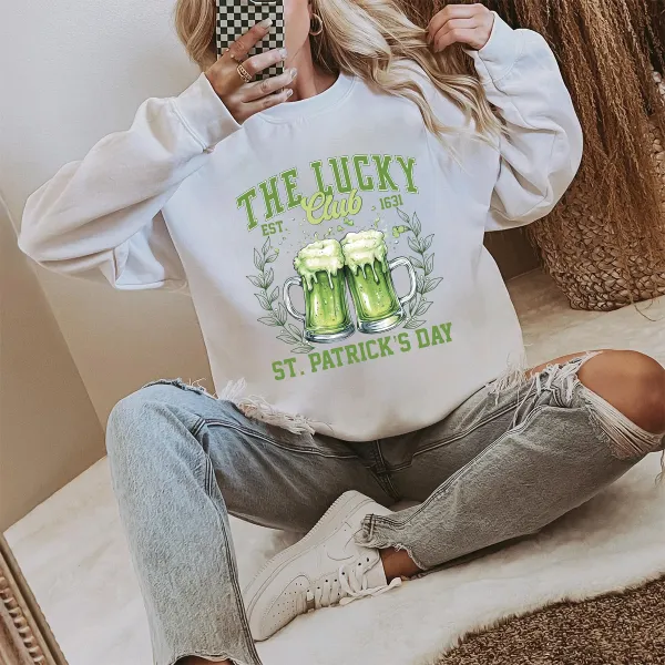 The Lucky Printed Long Sleeve Sweatshirts