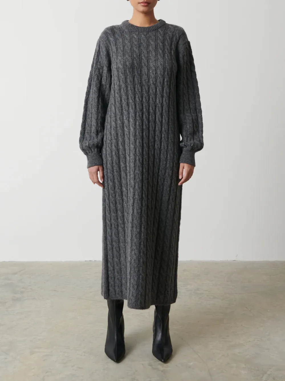 Cable Knit Midi Dress