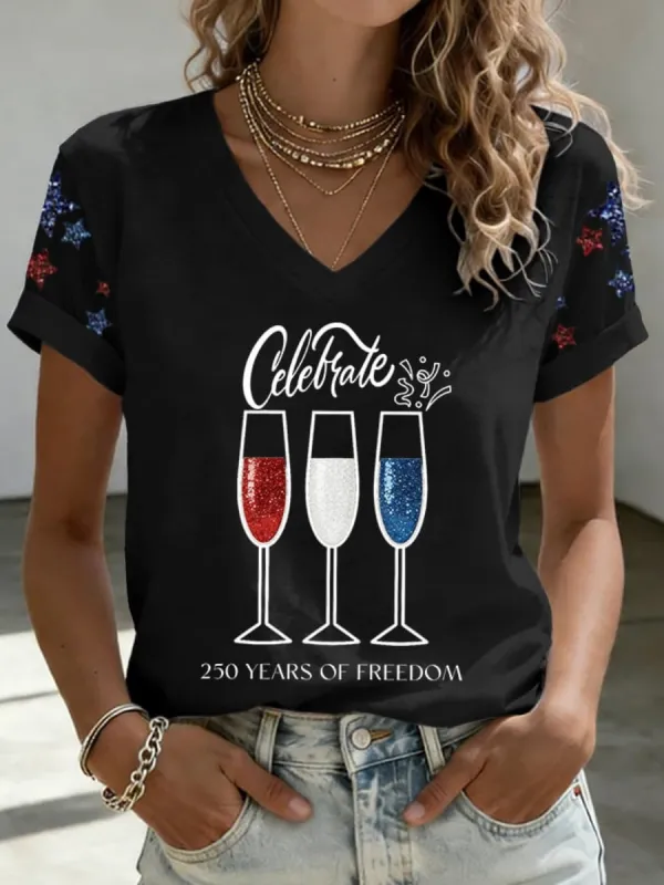 Women's American 250th Anniversary Printed T-Shirt