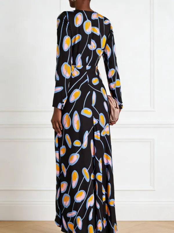 Ruched Detail Long Sleeve Dress