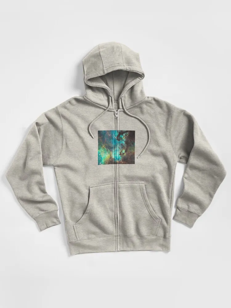 Green Galaxy Zipped Hoodie