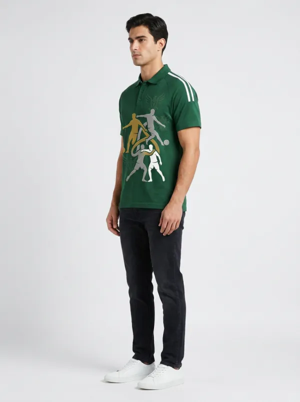 Men's Soccer Lover Eagle Players Printed Polo Shirt