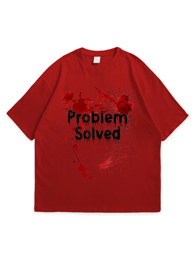 Men'S Halloween Problem Solved Comfortable Round Neck  T-Shirt