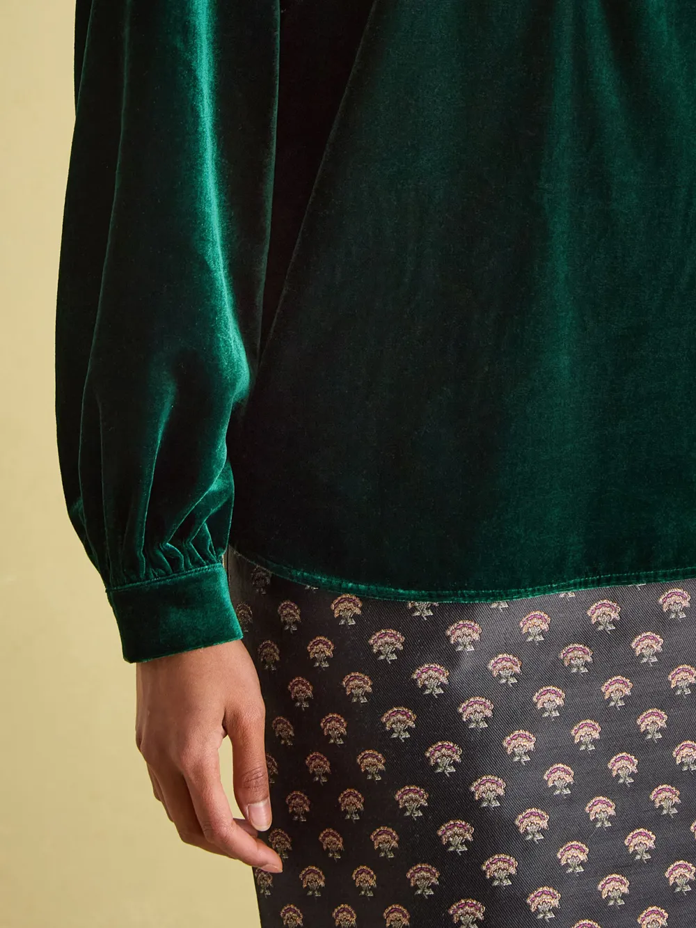 Green Velvet Blouse