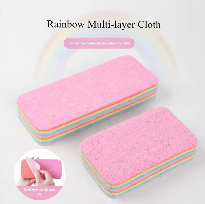 Lazy people's special dishwashing cloth - rainbow rag tearable sponge absorbent dishwashing towel