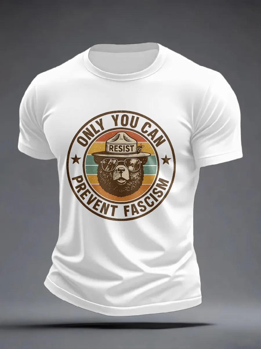 Men's Resist Bear Print T-Shirt