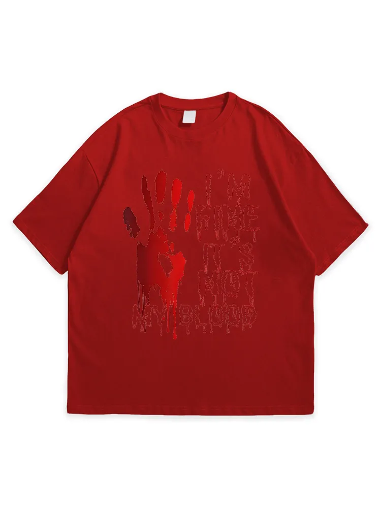 Men'S Halloween I'M OK IT'S NOT MY BLOOD Versatile And Comfortable Round Neck  T-Shirt