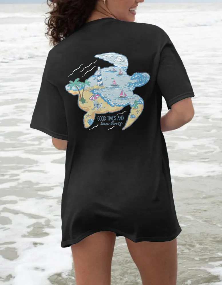 Tropical Patterned Sea Turtle Tee