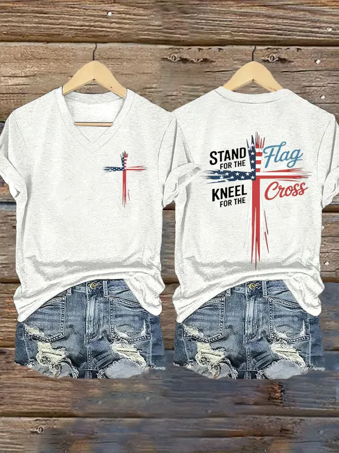 Women's Faith Print V-Neck T-Shirt