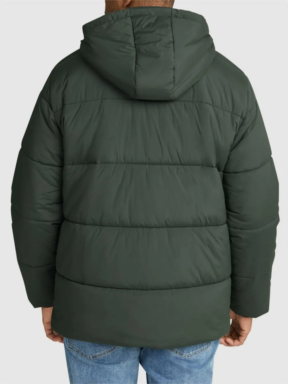 OLIVE GREEN PUFFER JACKET WITH QUILTED DESIGN FOR COLD DAYS