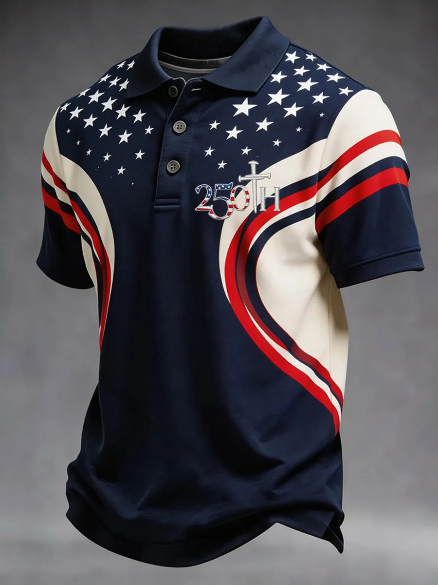 Men'S 250Th Anniversary Of The USA Creative Print Short-Sleeve Polo Shirt