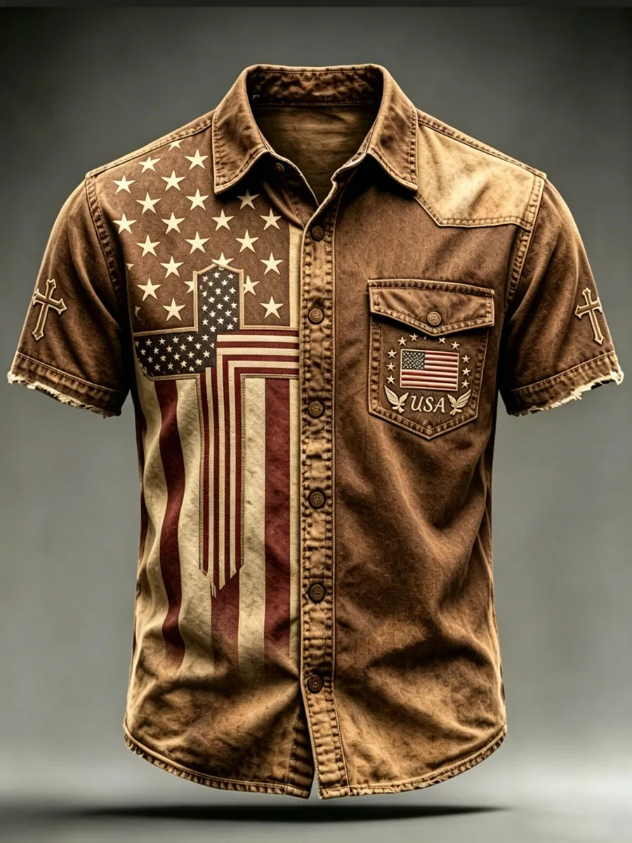 Men'S 250Th Anniversary National Faith Print  Shirt