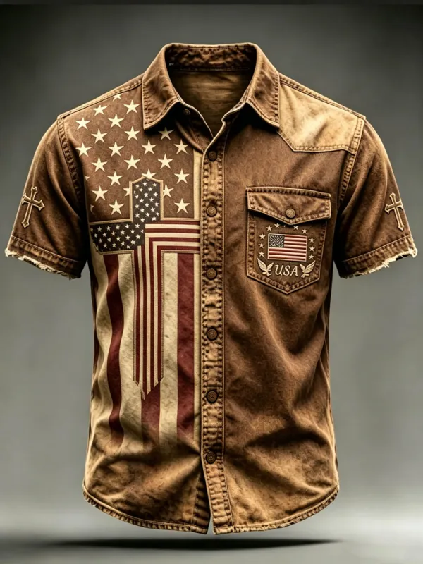 Men'S 250Th Anniversary National Faith Print  Shirt