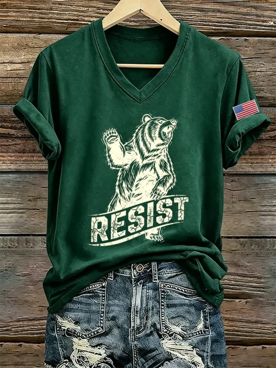 Women's Resist Bear Print T-shirt