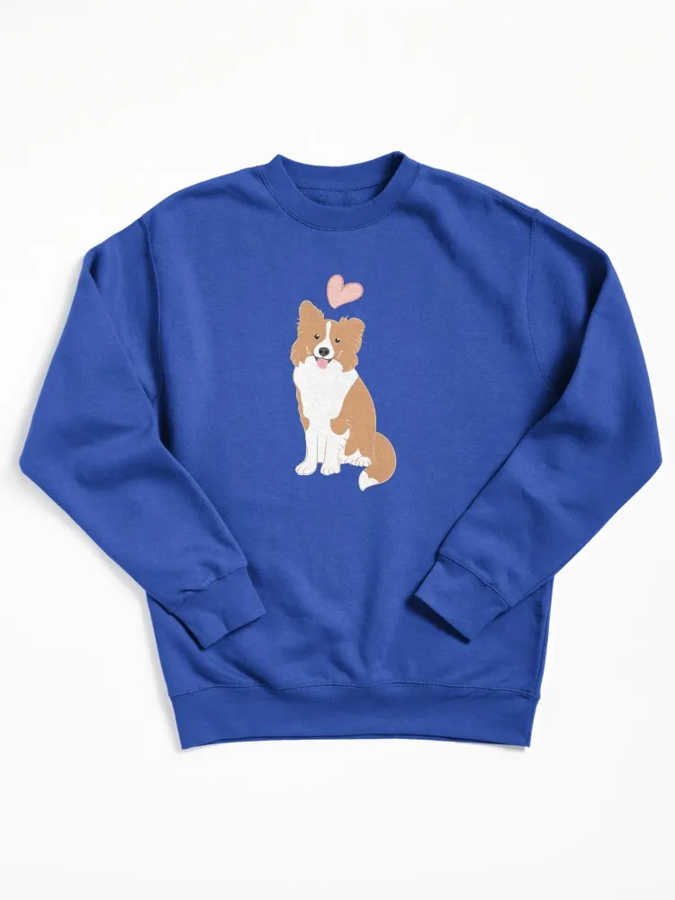 LOVE Red Border Collie Pullover Sweatshirt
