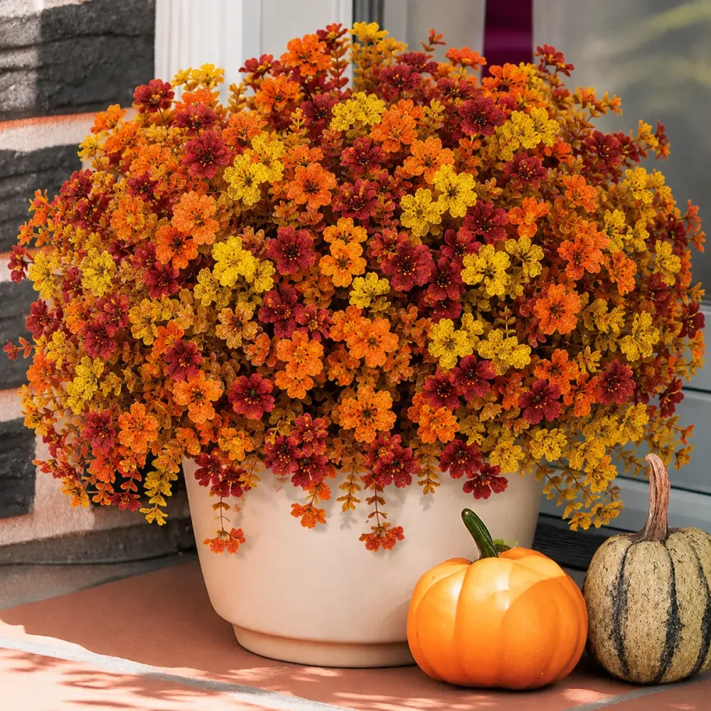 Fall Artificial Flower Halloween for Home Garden Party Wedding Decor (6/12/24Pcs/Set)