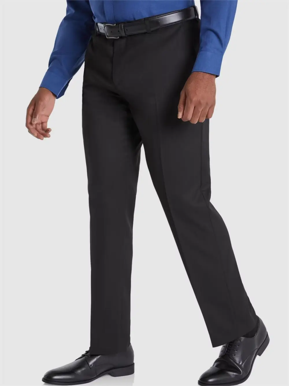 Black Textured Stretch Trousers