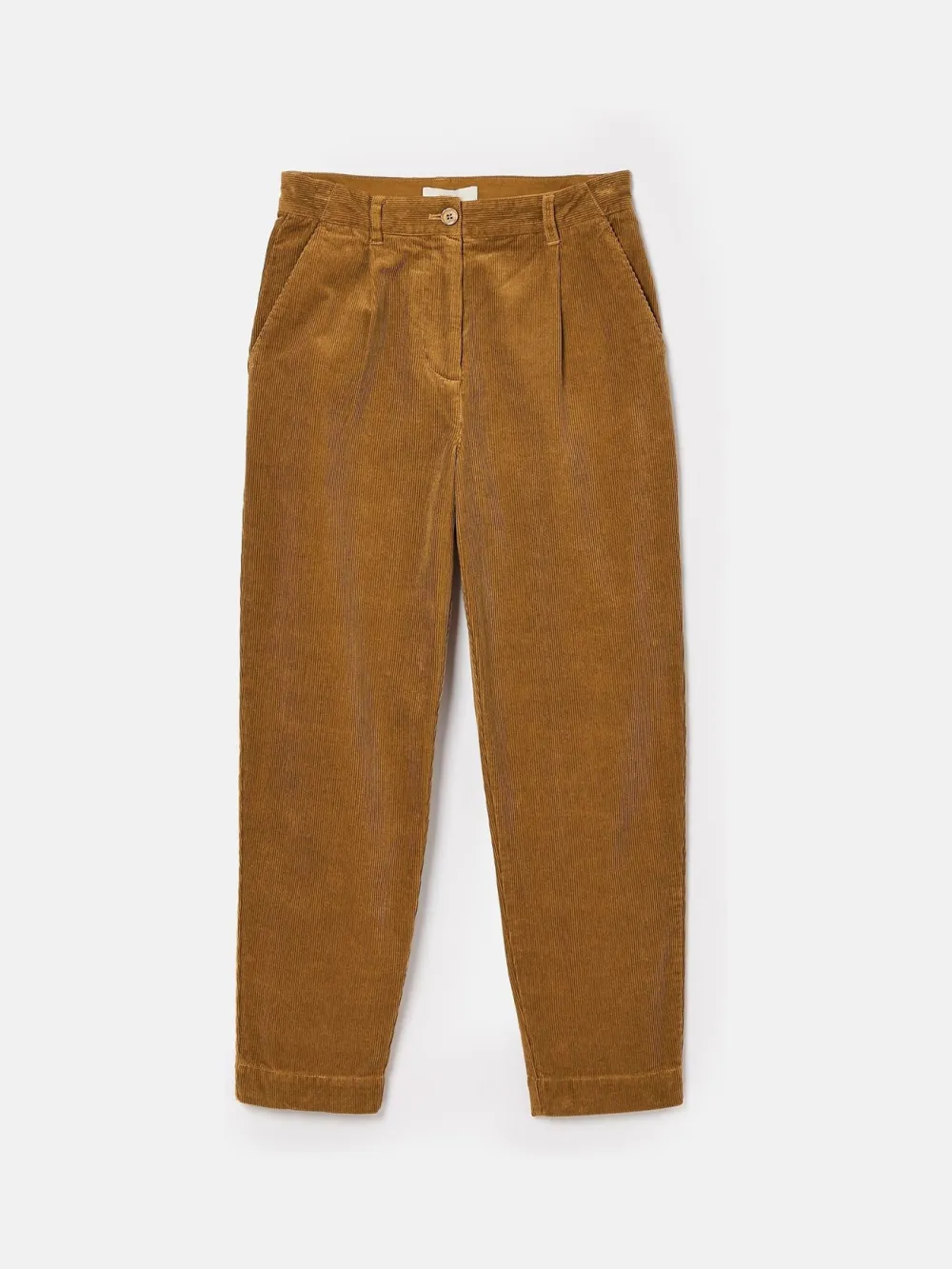 Casual Style Brown Corduroy Tapered Trousers