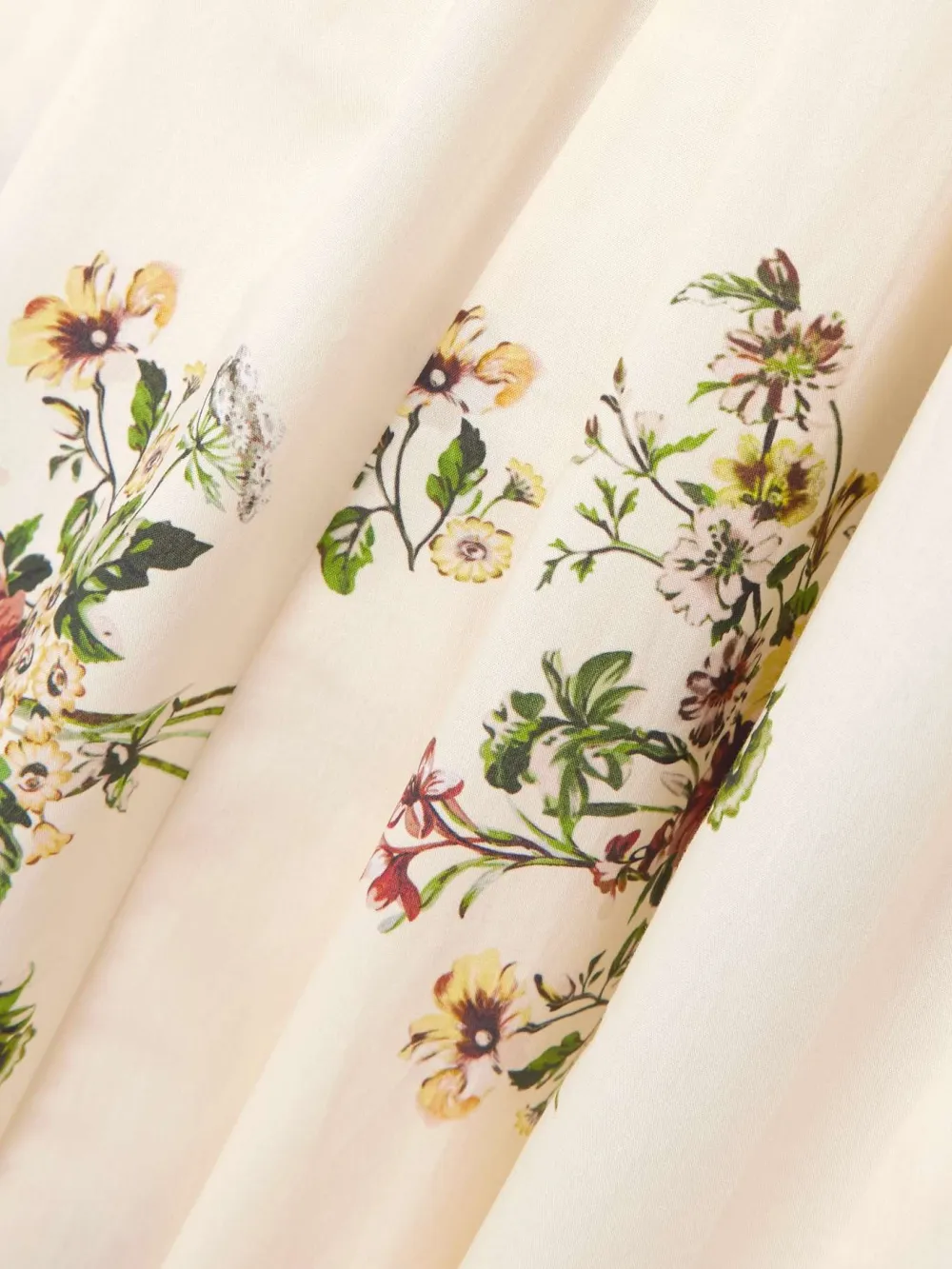 Smocked Print Midi Dress