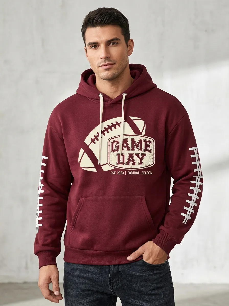 Men's American Football Game Day Graphic Hoodie