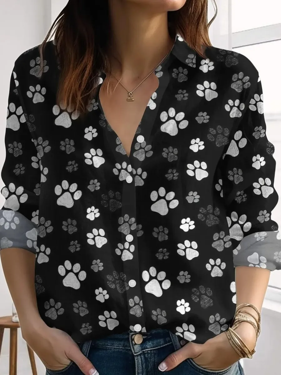 Paw Print Long Sleeve Shirt
