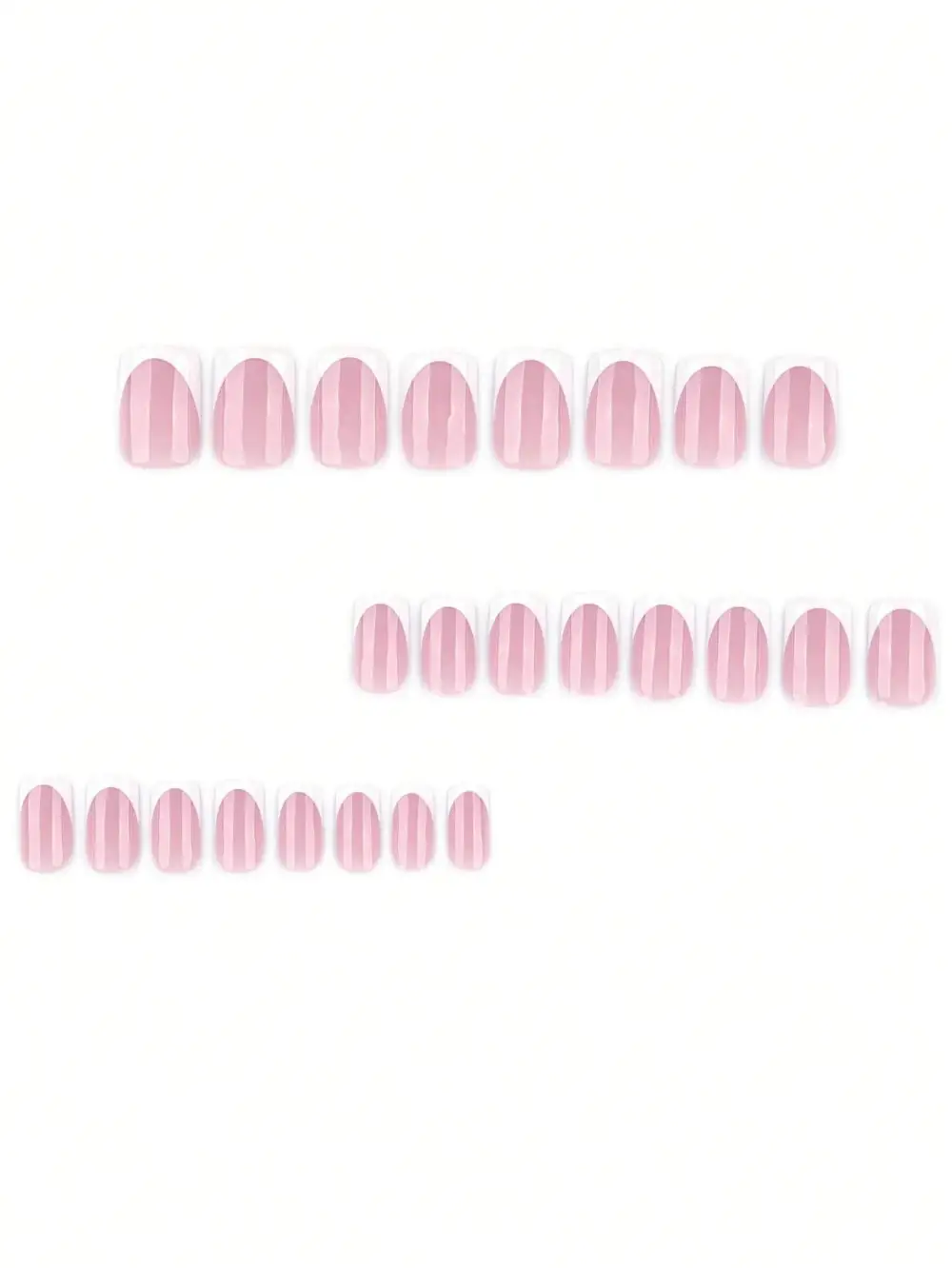 Nailhour 24Pcs French Medium Square Sweet Daily Press On Nails