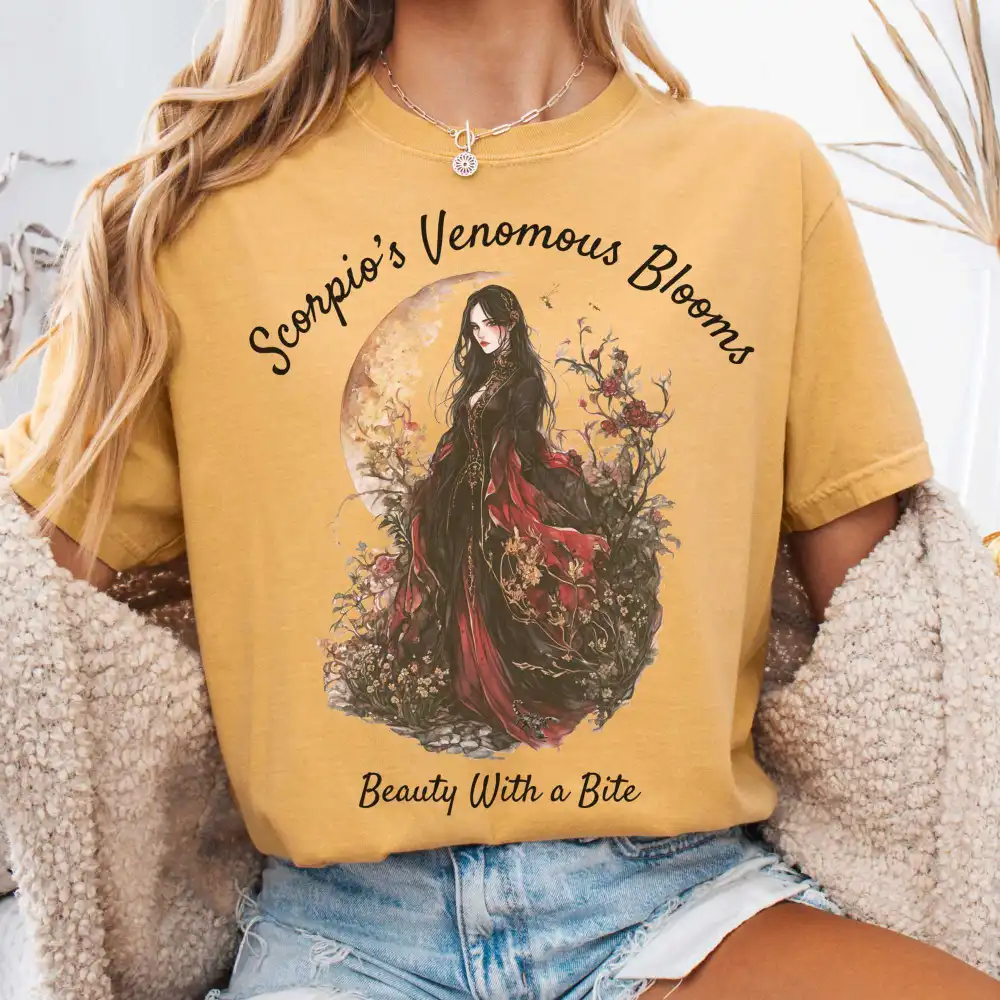 Scorpio's Venomous Blooms Zodiac Shirt