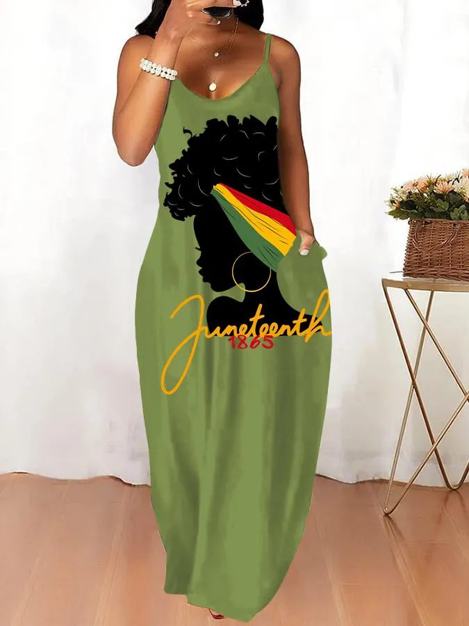 Juneteenth 1865 Print Maxi Dress - powerinmelanin
