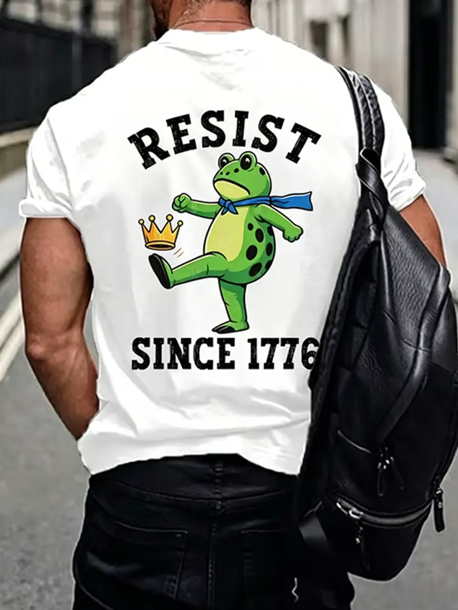Men's Portland Frog Fun Print Short Sleeve T-shirt