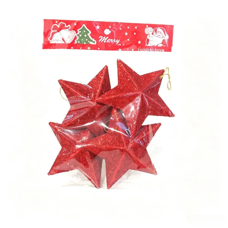 Christmas Glitter Star Christmas Tree Ornament Party Decoration