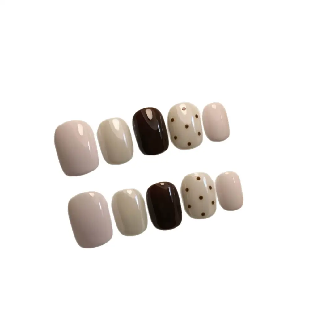 Nailhour 10Pcs Handmade Short Oval Minimalist Press On Nails