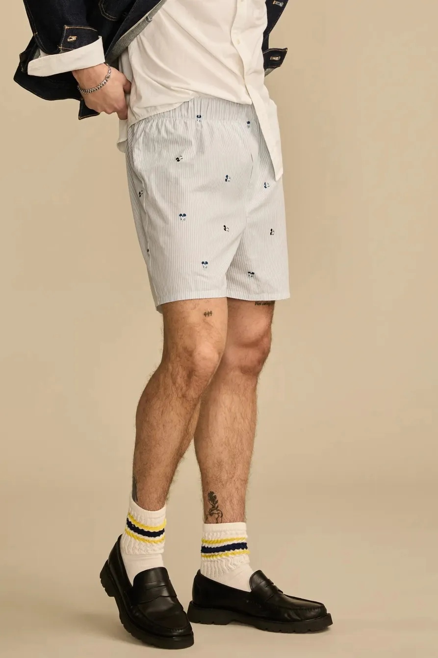 Blue Printed Art Graphic Short