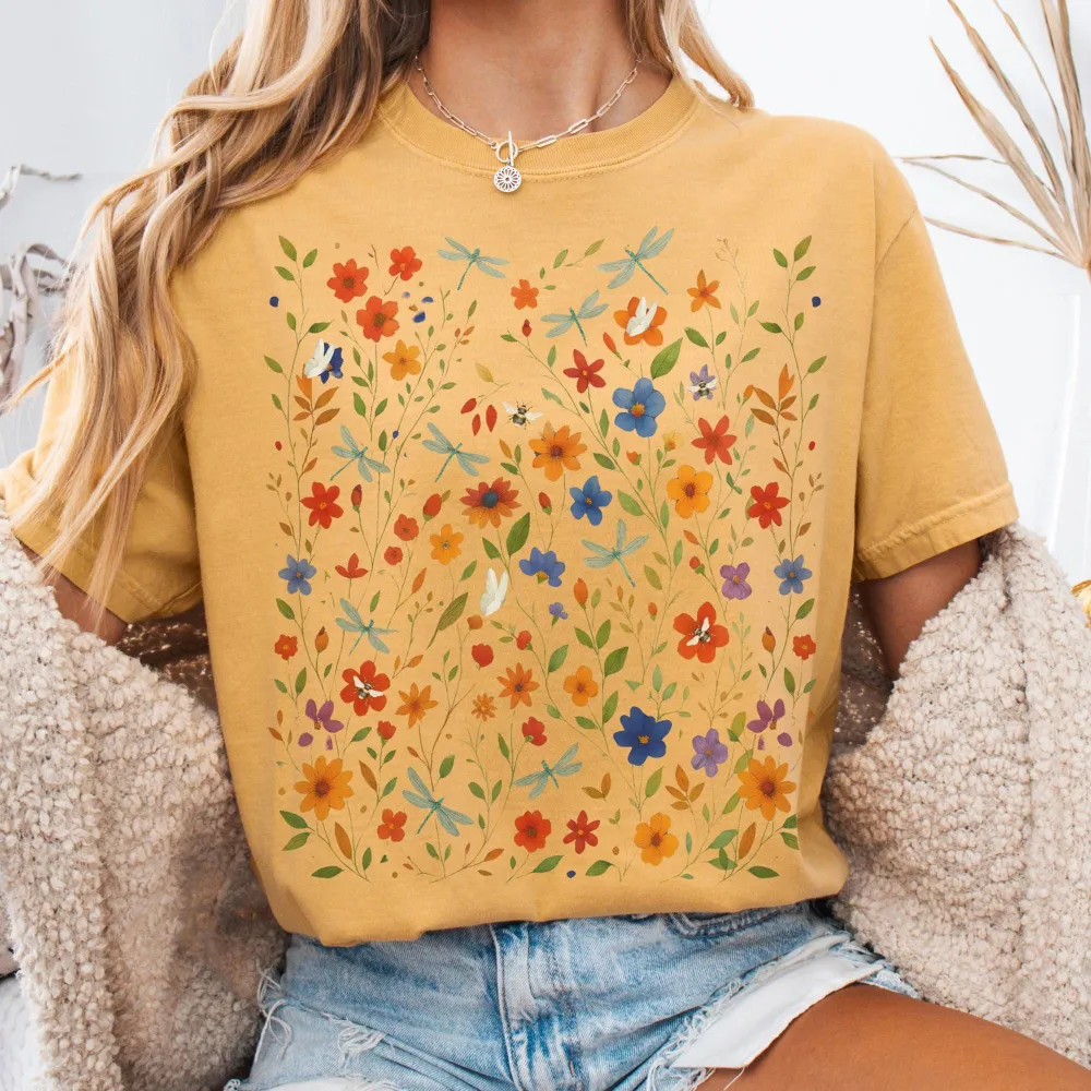 Dragonfly Wildflowers T-Shirt