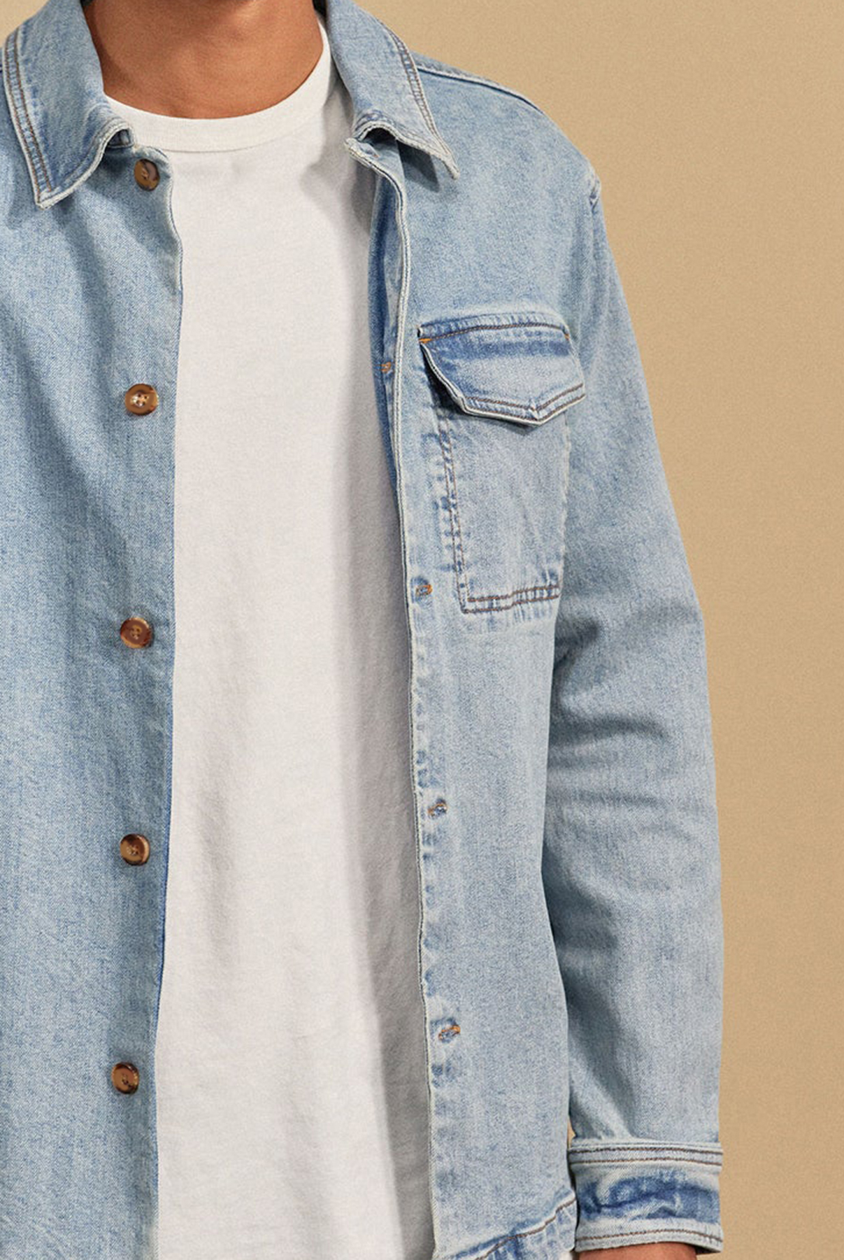 Jensen Indigo Overshirt- Light wash