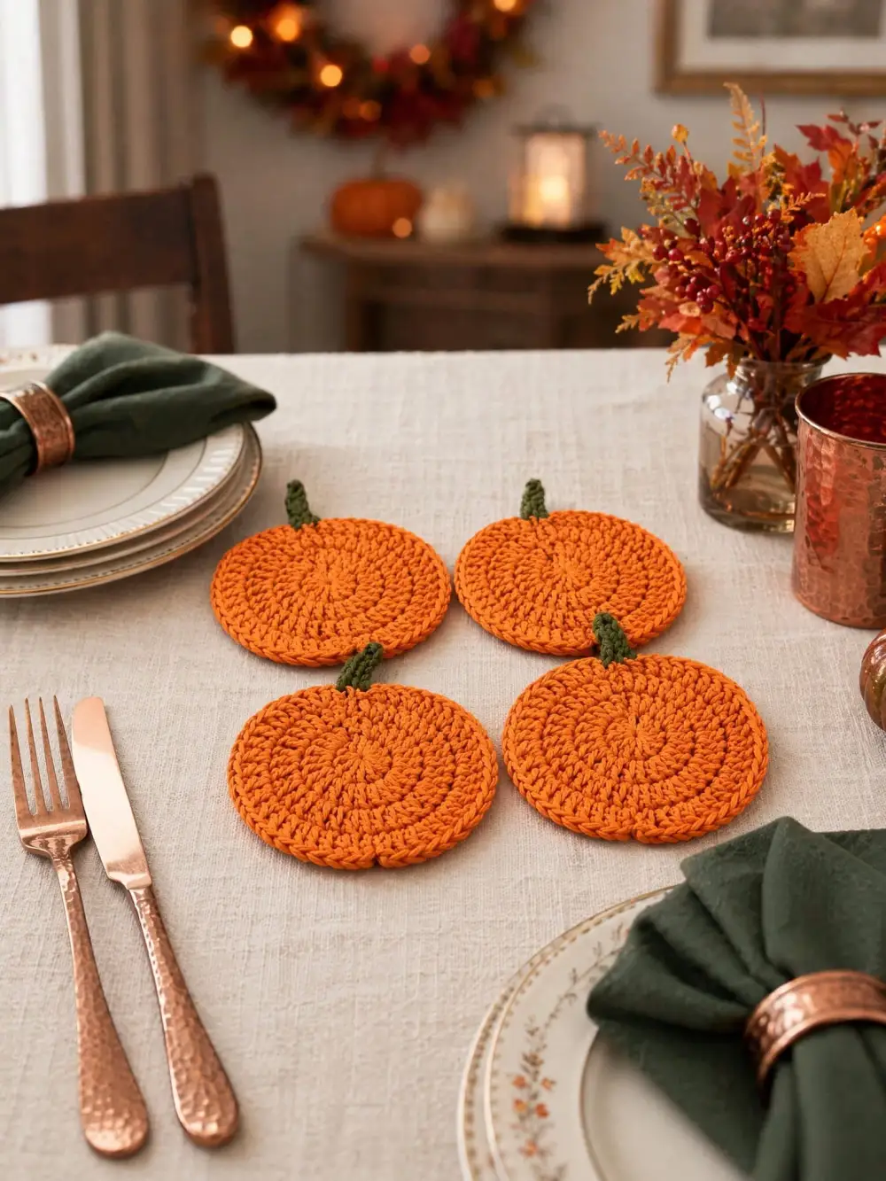 2 PCS Handmade Crocheted Placemat/Coaster Coaster
