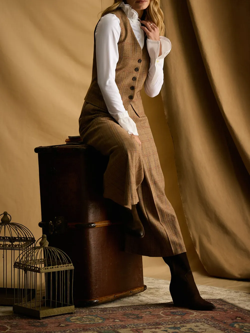 Check Tweed Culottes