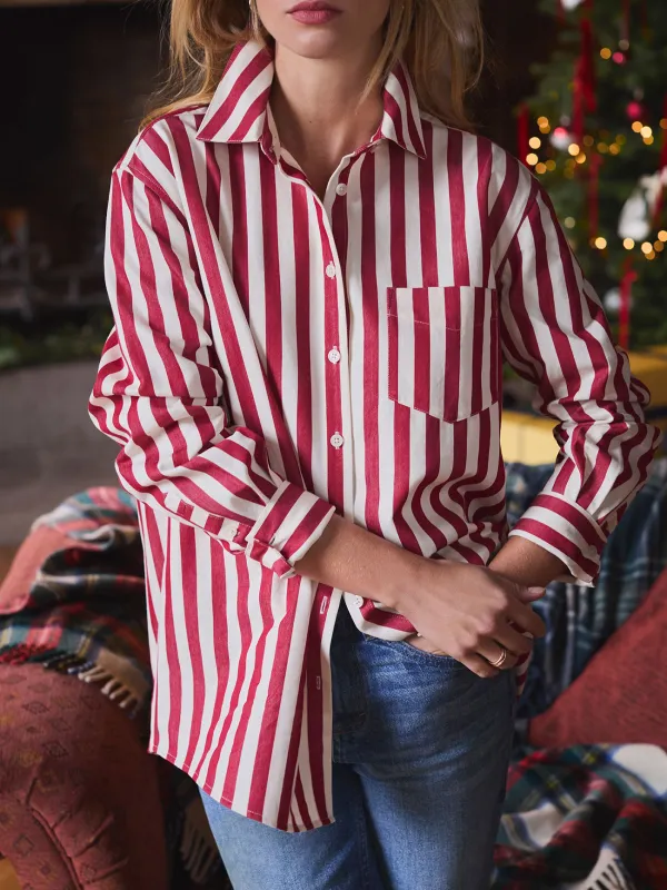 Red & Cream Stripe Shirt