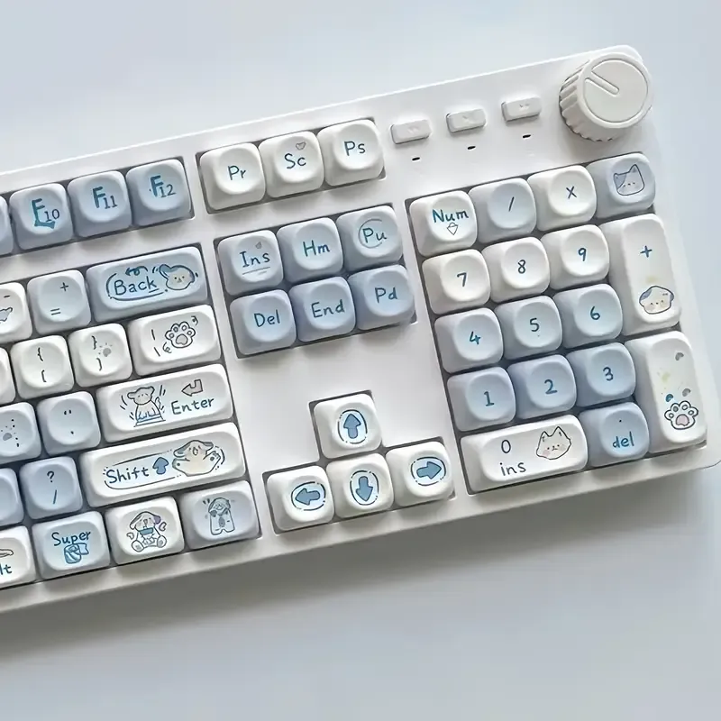Height Mechanical Keyboard Caps with Playful Puppy