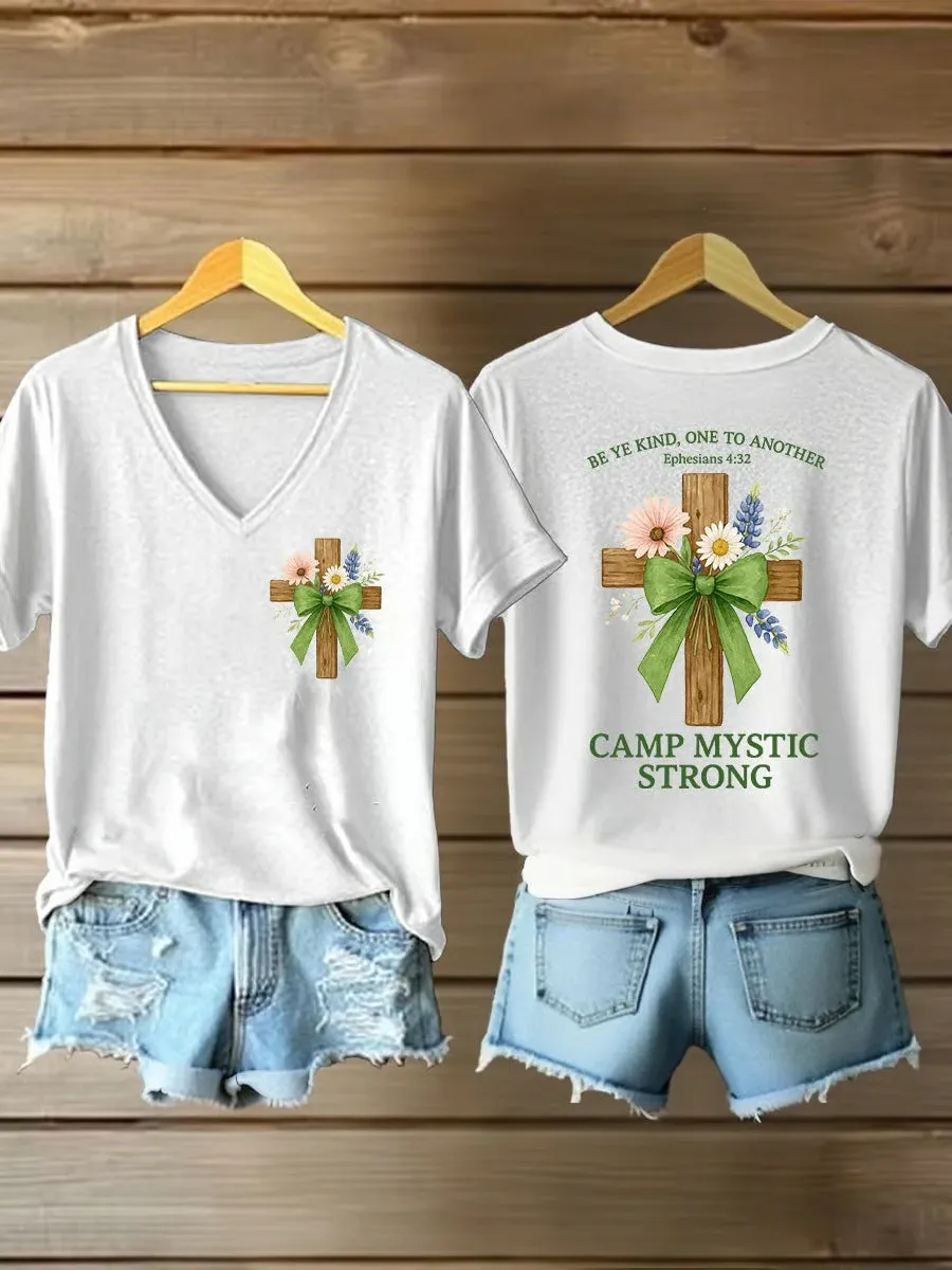 Women's Be Ye Kind One To Another Camp Mystic Strong Printed Casual T-Shirt