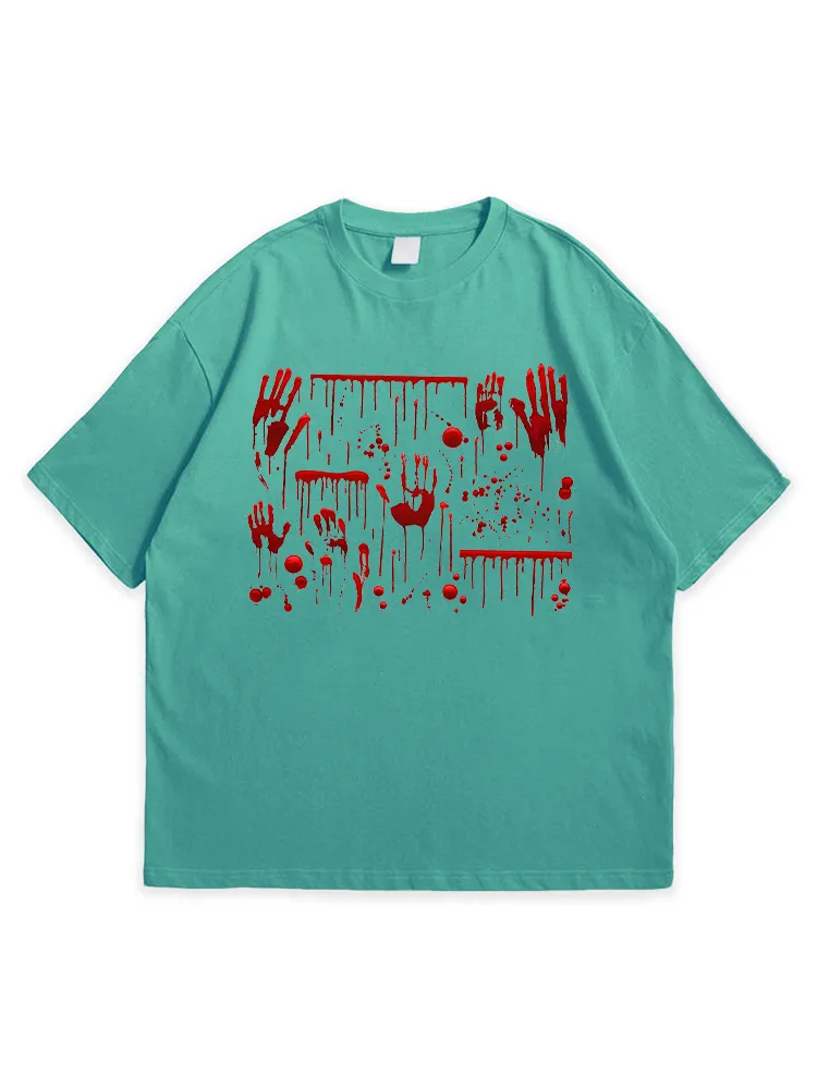 Men'S Halloween Artistic Personality Simple Round Neck  T-Shirt