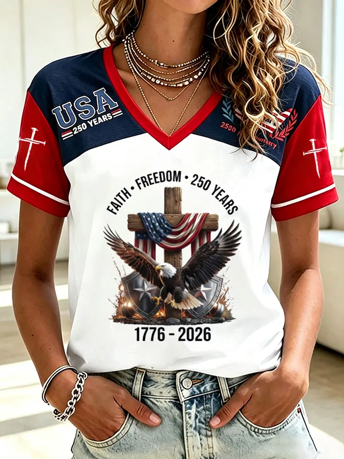 Women's U.S. 250th Anniversary Faith Print T-shirt