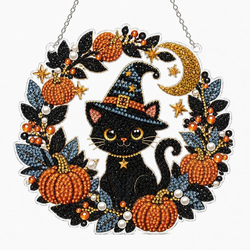 Halloween Pumpkin Diamond kit DIY Portable Pendant