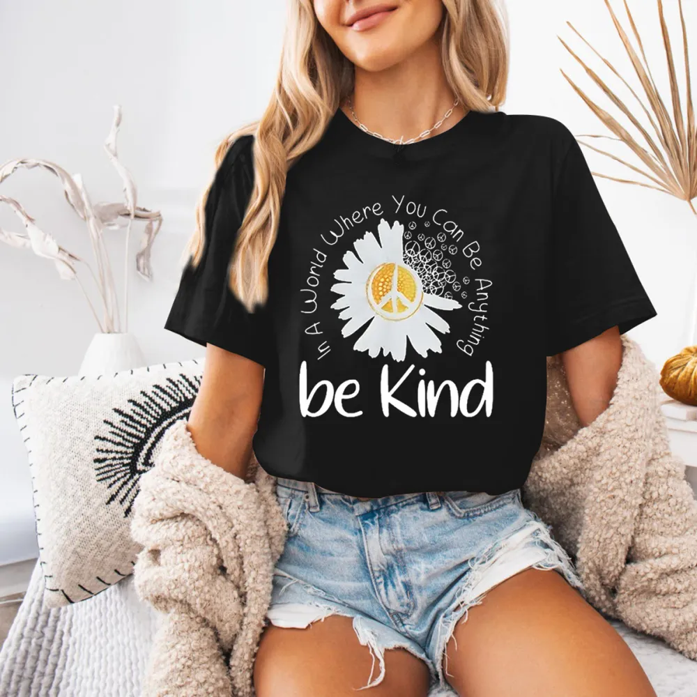 Floral & Letter Printed Casual Short Sleeve T-Shirts