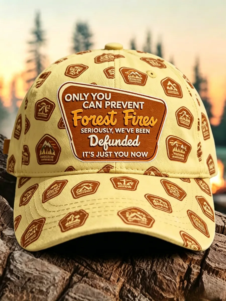Unisex Retro Save The Forest Bureau Printed Baseball Hat