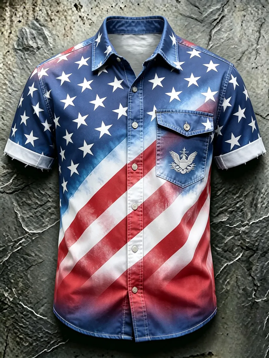 Men's Casual 250Th Anniversary Printed Shirt