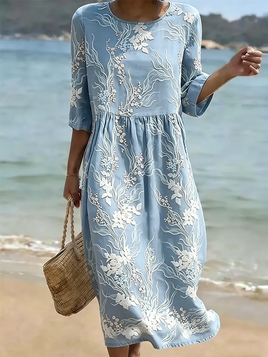 Women's Casual Cotton Linen Dress