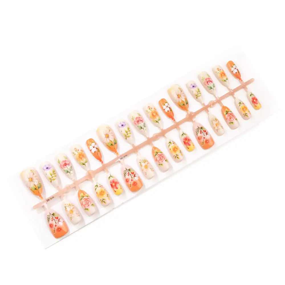 Nailhour 30Pcs Y2K Floral  Multicolor Medium Almond Press On Nails