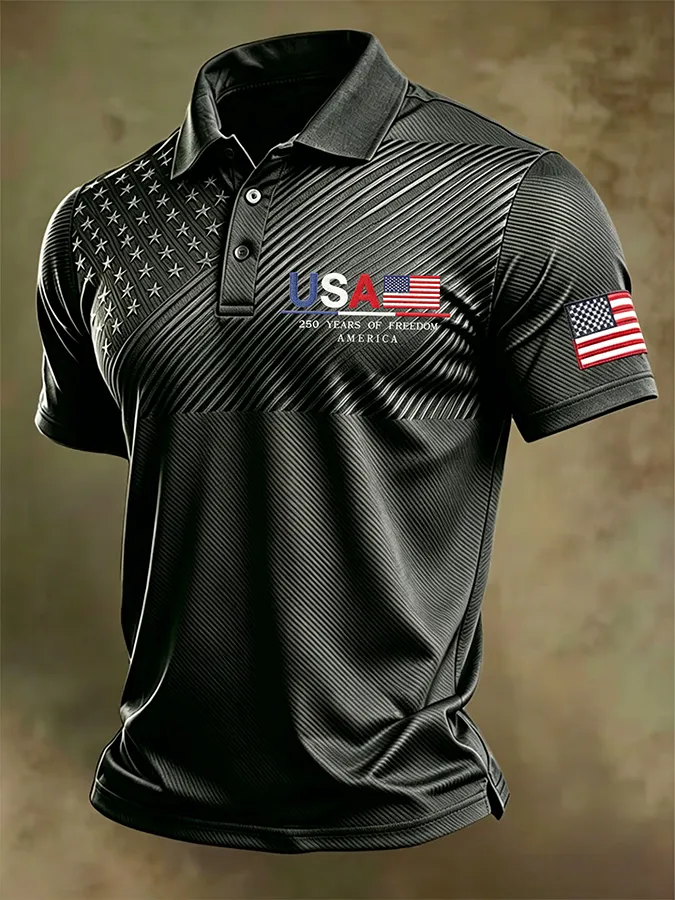 250Th Anniversary Relief Design American Commemorative Printed T-Shirt