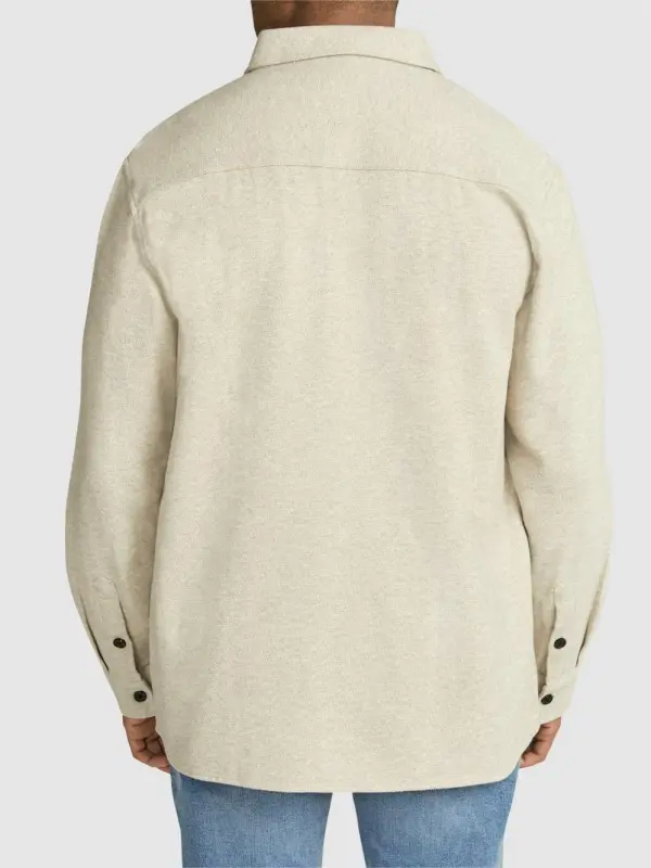 TEXTURED BUTTON UP SHIRT WITH UTILITY POCKET DESIGN