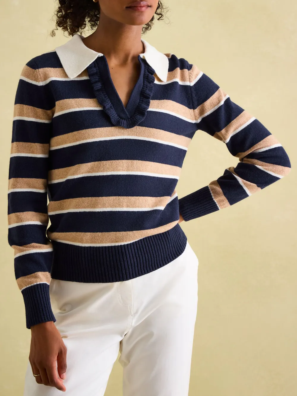 Striped V-Neck Striped Jumper